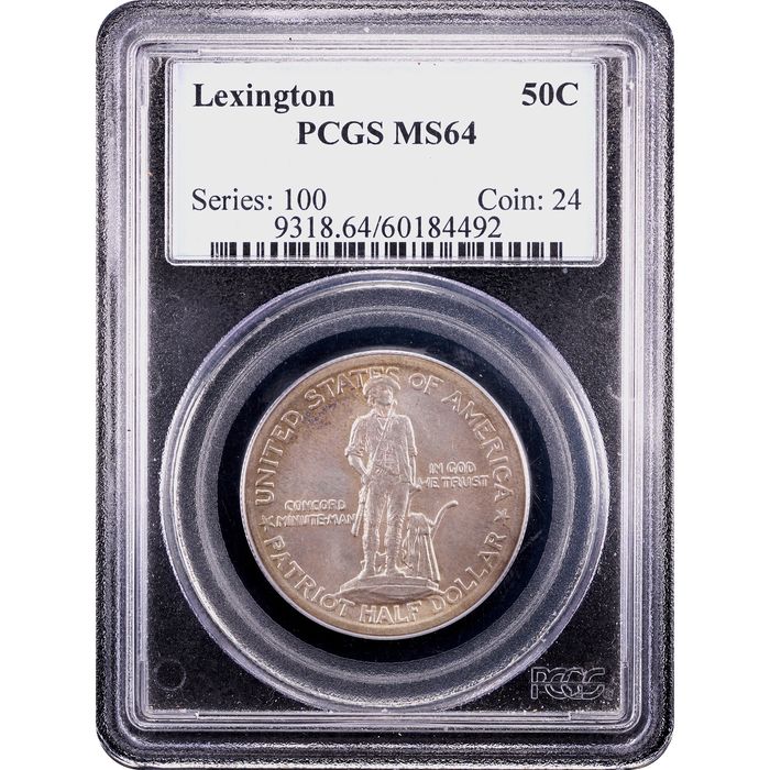 1925 Lexington Commemorative Half Dollar (50c) Obverse Slab Image