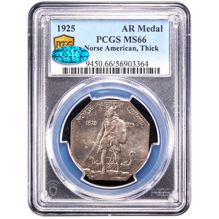 1925 Norse American Commemorative Medal (Thick) Obverse Slab Image