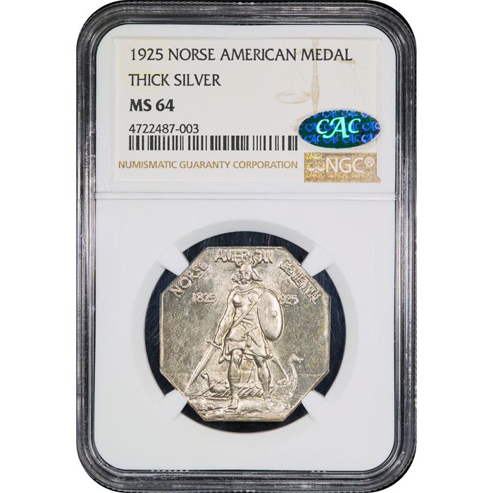 1925 Norse American Medal (Thick) Obverse Slab Image