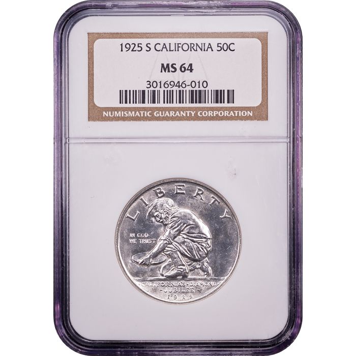 1925-S California Commemorative Half Dollar (50c) Obverse Slab Image