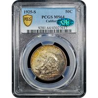 1925-S California Commemorative Half Dollar (50c) Obverse Slab Image