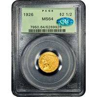 1926 Indian Gold Quarter Eagle ($2.50) OGH Obverse Image