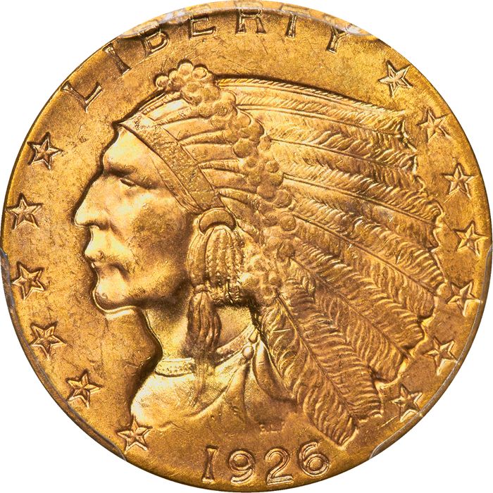 1926 Indian Gold Quarter Eagle ($2.50) Photo 3