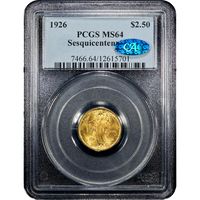 1926 Sesquicentennial Commemorative Gold Quarter Eagle ($2.50) Obverse Image
