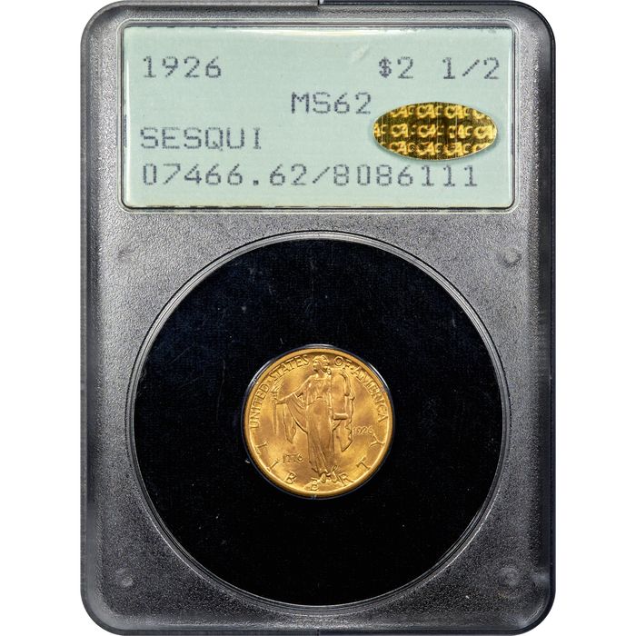 1926 Sesquicentennial Commemorative Gold Quarter Eagle ($2.50) Rattler Obverse Slab Image
