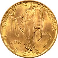 1926 Sesquicentennial Commemorative Gold Quarter Eagle ($2.50) Rattler Obverse Image