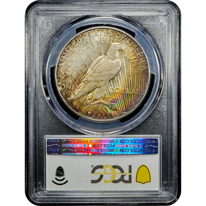1927-S Peace Dollar ($1) Rainbow Toner Reverse Image