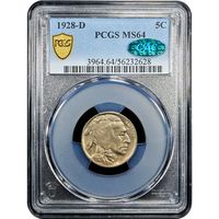 1928-D Buffalo Nickel (5c) Obverse Slab Image