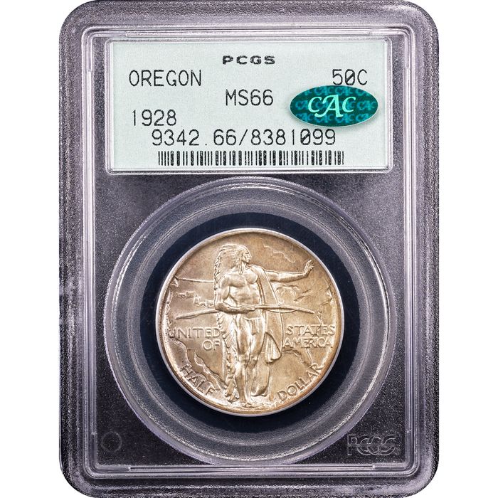 1928 Oregon Commemorative Half Dollar (50c) OGH Obverse Image