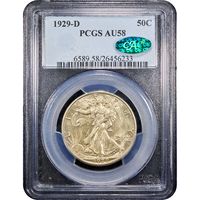 1929-D Walking Liberty Half Dollar (50c) Obverse Slab Image