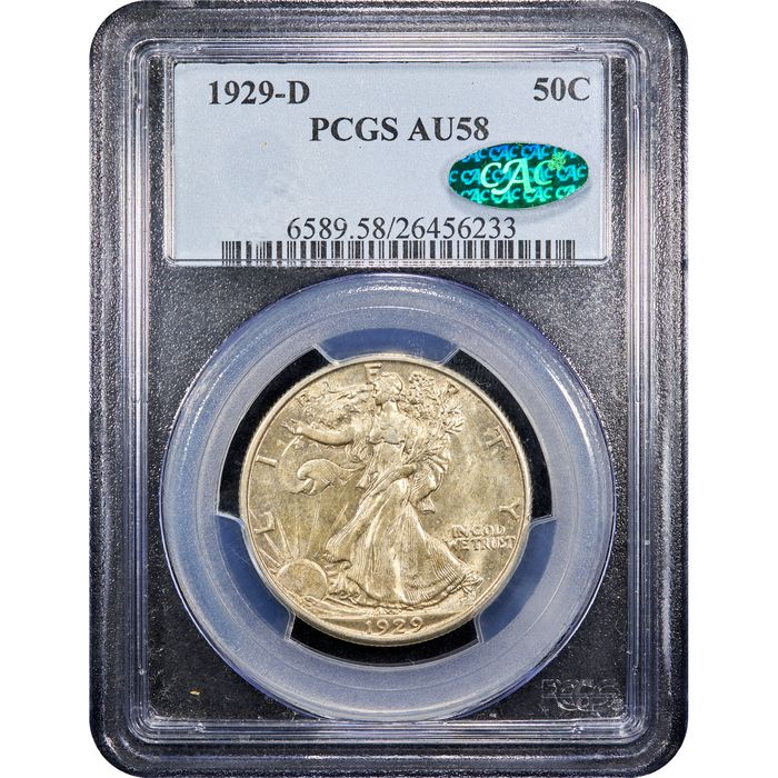 1929-D Walking Liberty Half Dollar (50c) Obverse Slab Image