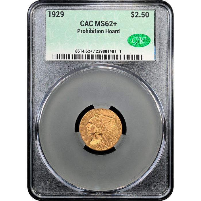 1929 Indian Gold Quarter Eagle ($2.50) Obverse Slab Image