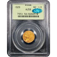 1929 Indian Gold Quarter Eagle ($2.50) OGH Obverse Slab Image