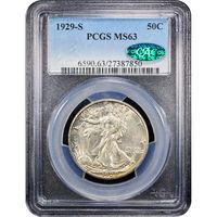 1929-S Walking Liberty Half Dollar (50c) Obverse Slab Image
