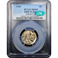 1930 Buffalo Nickel (5c) DDR FS-801 Obverse Image