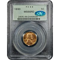 1930 Lincoln Cent (1c) OGH Obverse Slab Image