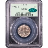 1930-S Buffalo Nickel (5c) Obverse Slab Image