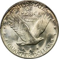 1930 Standing Liberty Quarter (25c) Reverse Image