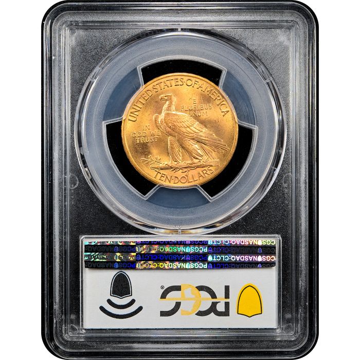 1932 Indian Gold Eagle ($10) Reverse Slab Image