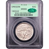1933-D Oregon Commemorative Half Dollar (50c) Obverse Slab Image