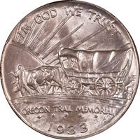 1933-D Oregon Commemorative Half Dollar (50c) Reverse Image