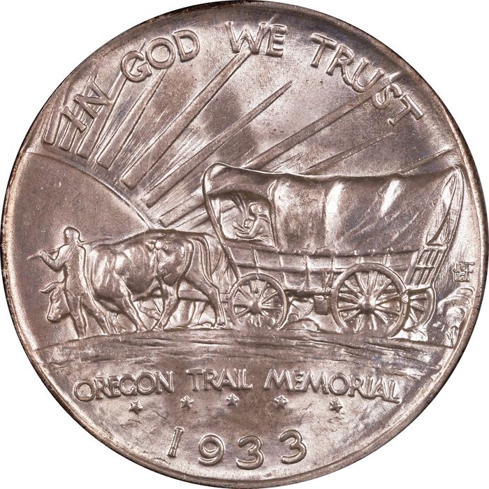 1933-D Oregon Commemorative Half Dollar (50c) Reverse Image