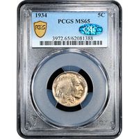 1934 Buffalo Nickel (5c) Obverse Slab Image
