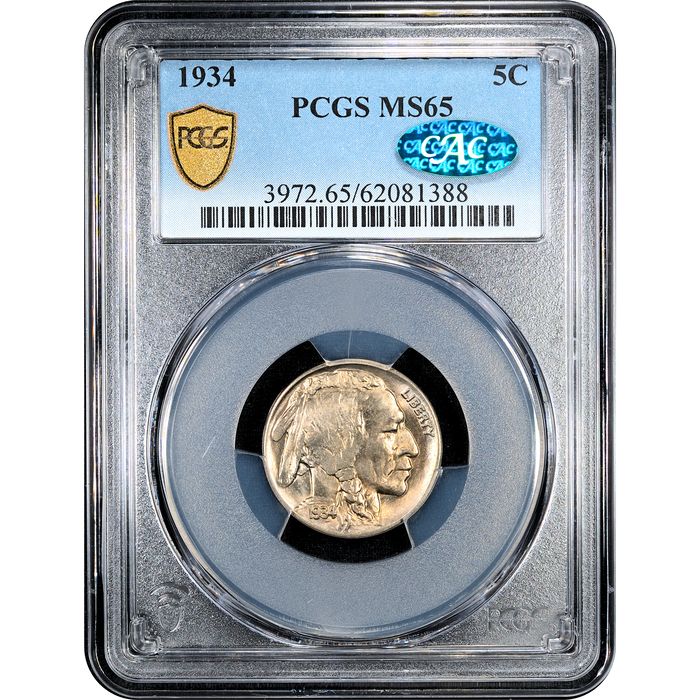 1934 Buffalo Nickel (5c) Obverse Slab Image