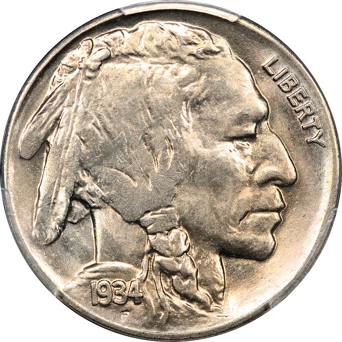 1934 Buffalo Nickel (5c) Obverse Image