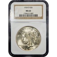 1934-D Peace Dollar ($1) Obverse Slab Image