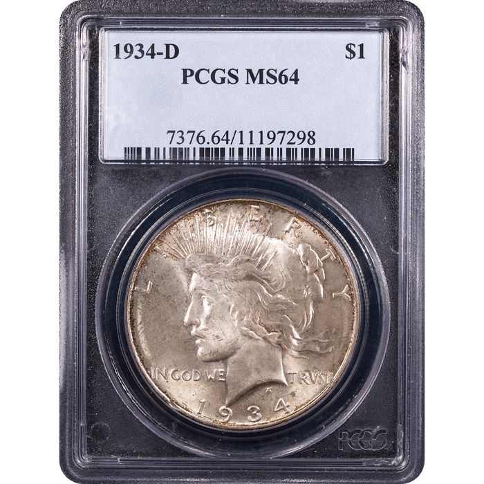 1934-D Peace Dollar ($1) Obverse Slab Image