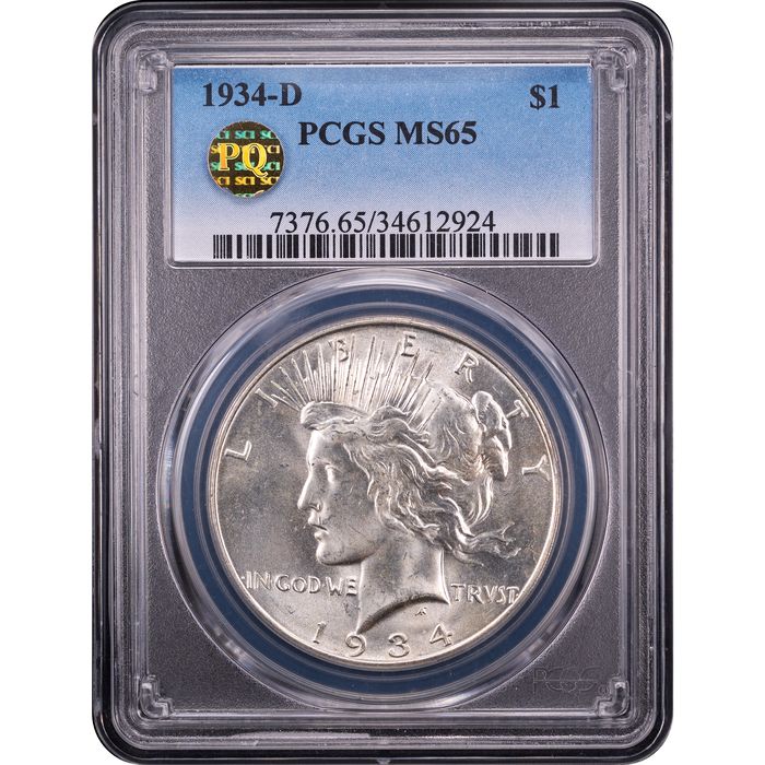 1934-D Peace Dollar ($1) Obverse Slab Image