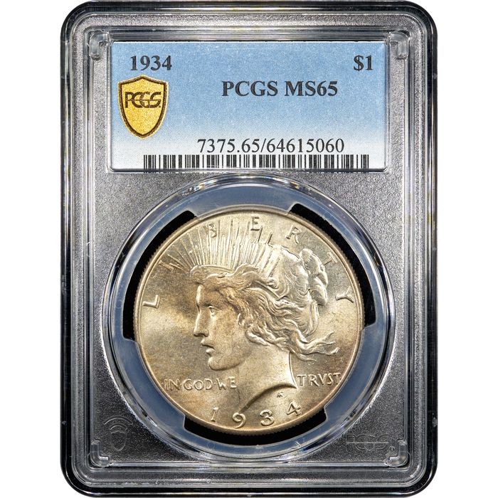 1934 Peace Dollar ($1) Obverse Slab Image