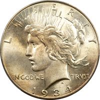 1934 Peace Dollar ($1) Obverse Image