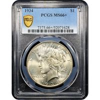 1934 Peace Dollar ($1) Obverse Slab Image