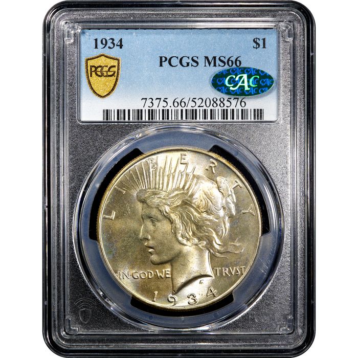 1934 Peace Dollar ($1) Obverse Slab Image