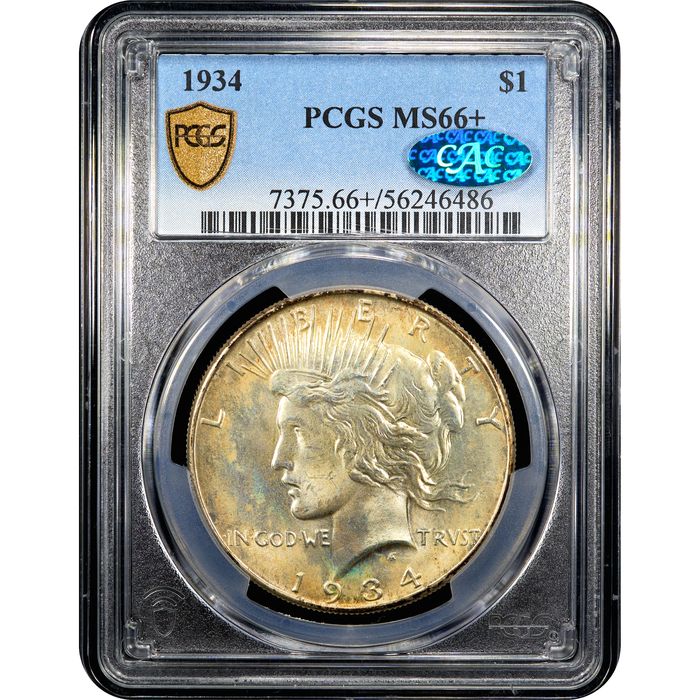 1934 Peace Dollar ($1) Obverse Slab Image