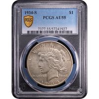 1934-S Peace Dollar ($1) Obverse Slab Image