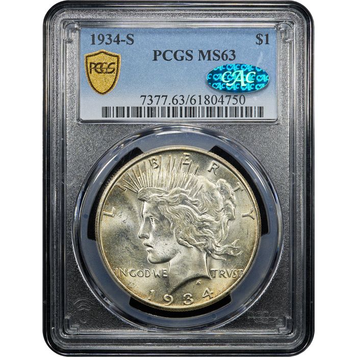 1934-S Peace Dollar ($1) Obverse Slab Image