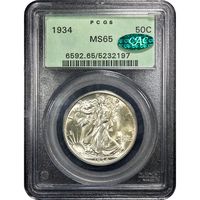 1934 Walking Liberty Half Dollar (50c) OGH Obverse Slab Image