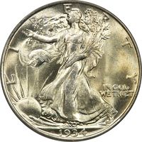 1934 Walking Liberty Half Dollar (50c) OGH Obverse Image