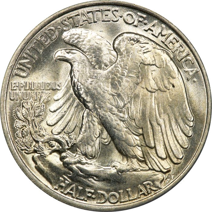 1934 Walking Liberty Half Dollar (50c) OGH Reverse Image
