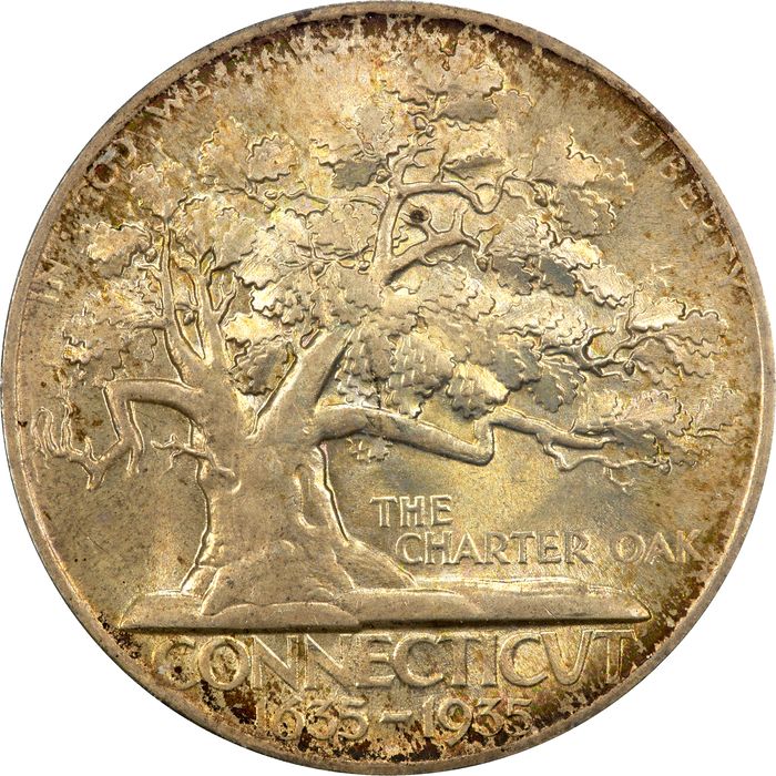 1935 Connecticut Commemorative Half Dollar (50c) Rattler Obverse Image