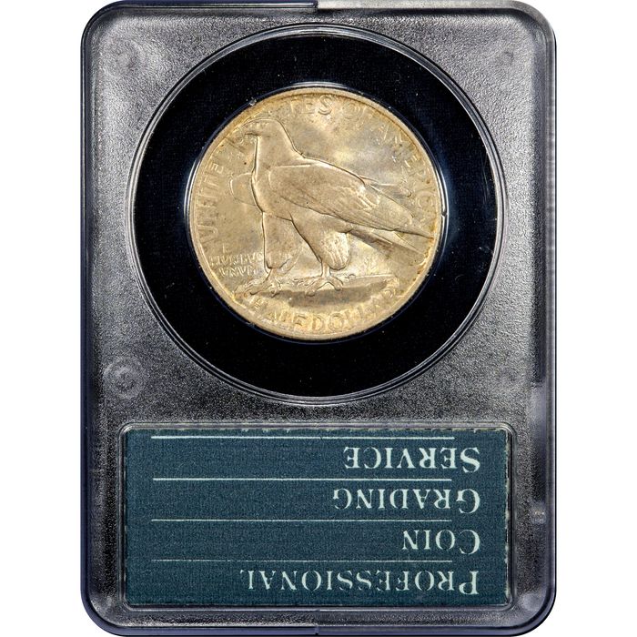 1935 Connecticut Commemorative Half Dollar (50c) Rattler Reverse Slab Image