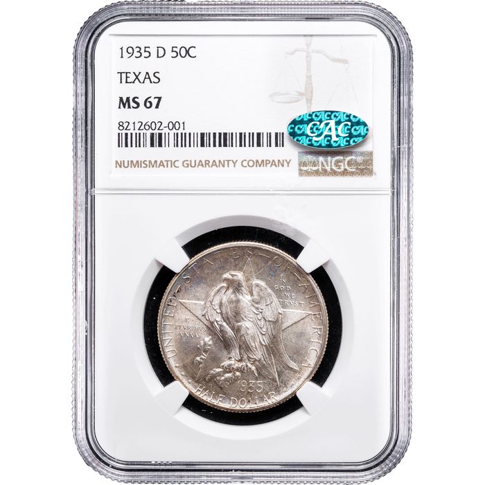 1935-D Texas Commemorative Half Dollar (50c) Obverse Slab Image