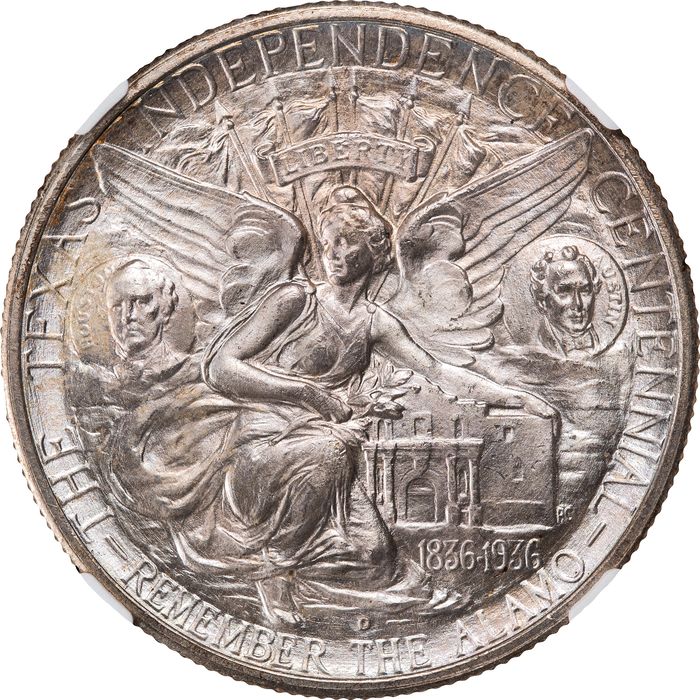 1935-D Texas Commemorative Half Dollar (50c) Reverse Image