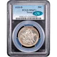1935-D Texas Commemorative Half Dollar (50c) Obverse Slab Image