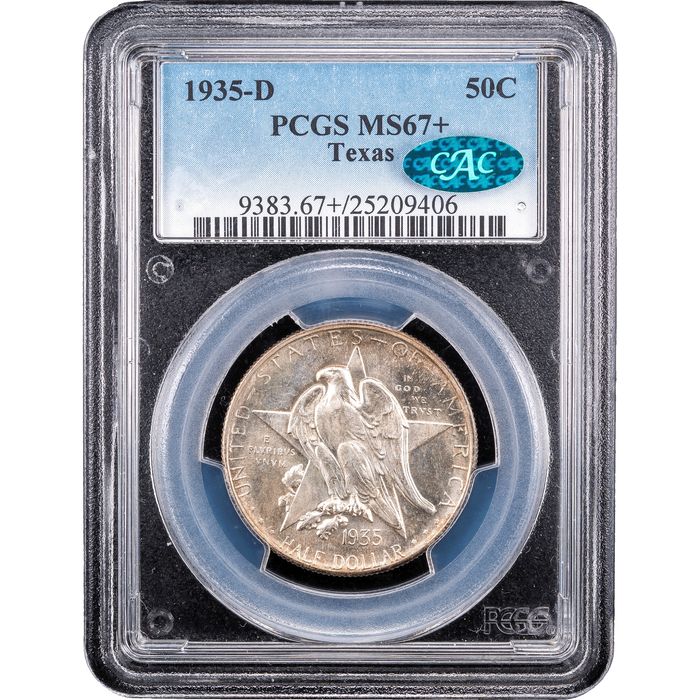 1935-D Texas Commemorative Half Dollar (50c) Obverse Slab Image