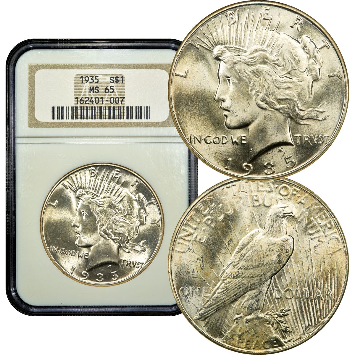 1935 Peace Dollar $1 NGC MS65