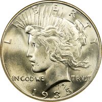 1935 Peace Dollar ($1) Photo 3